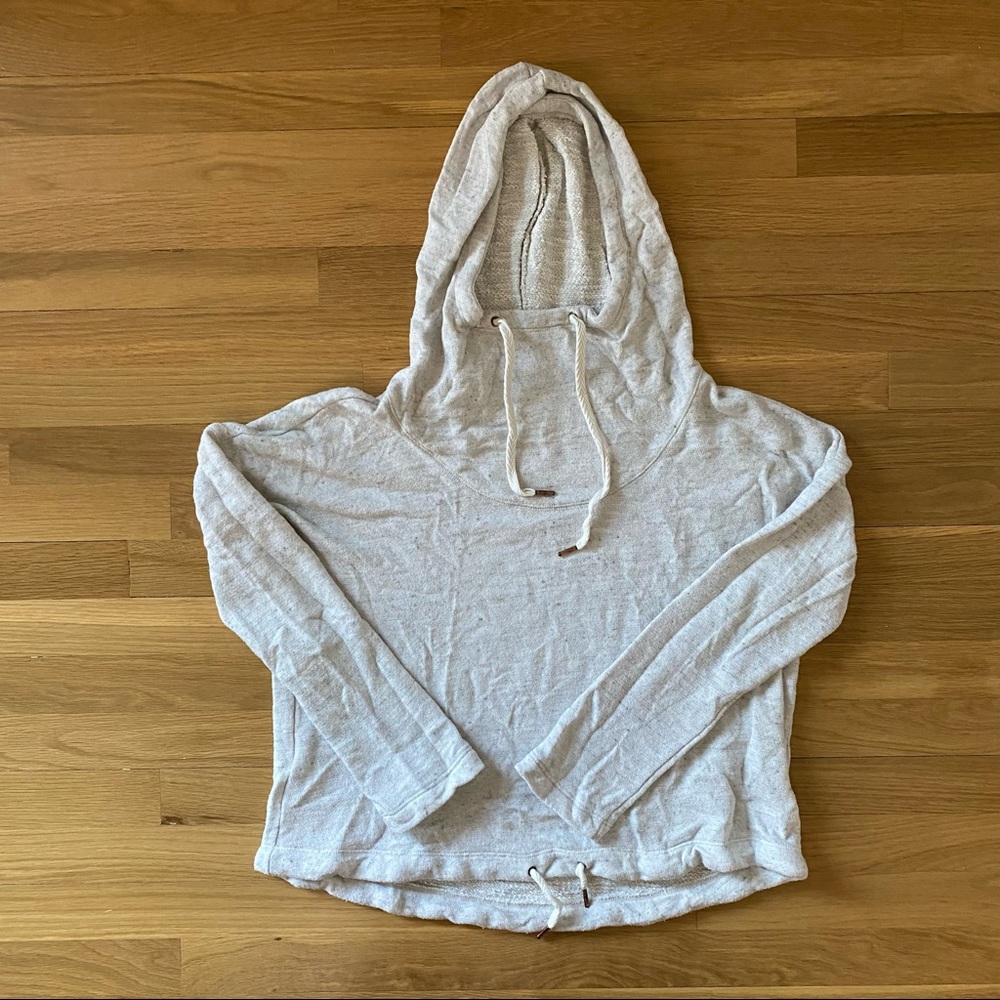 Lou & Grey Cream Lightweight Hooded Sweatshirt Size M